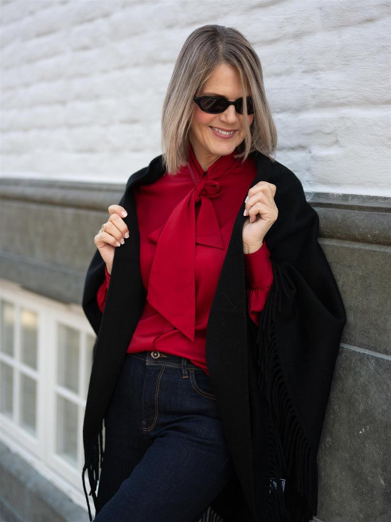 Stenströms Selma Blouse Bowtie Flyfront Red