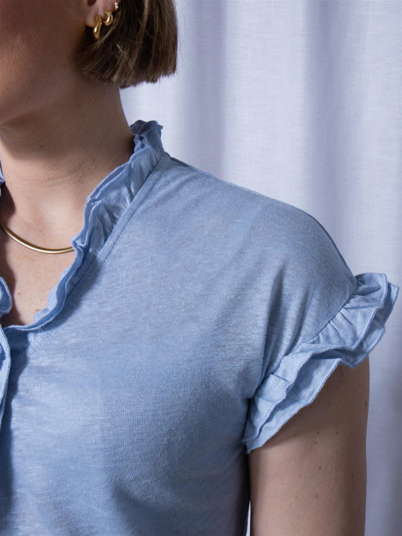 Ella&il Karianne Linen Tee Kentucky Blue