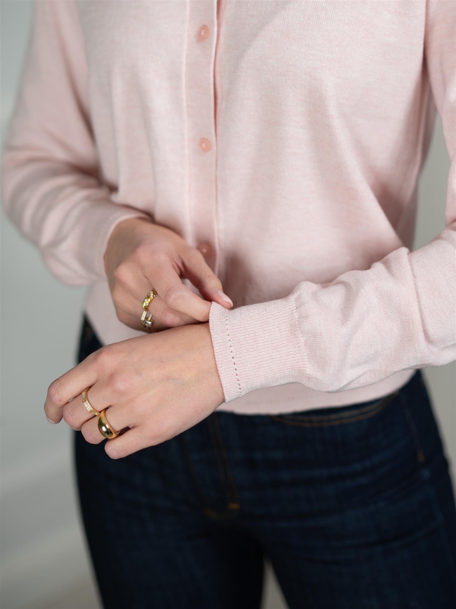 Lexington Fine Knitted cardigan Light Pink