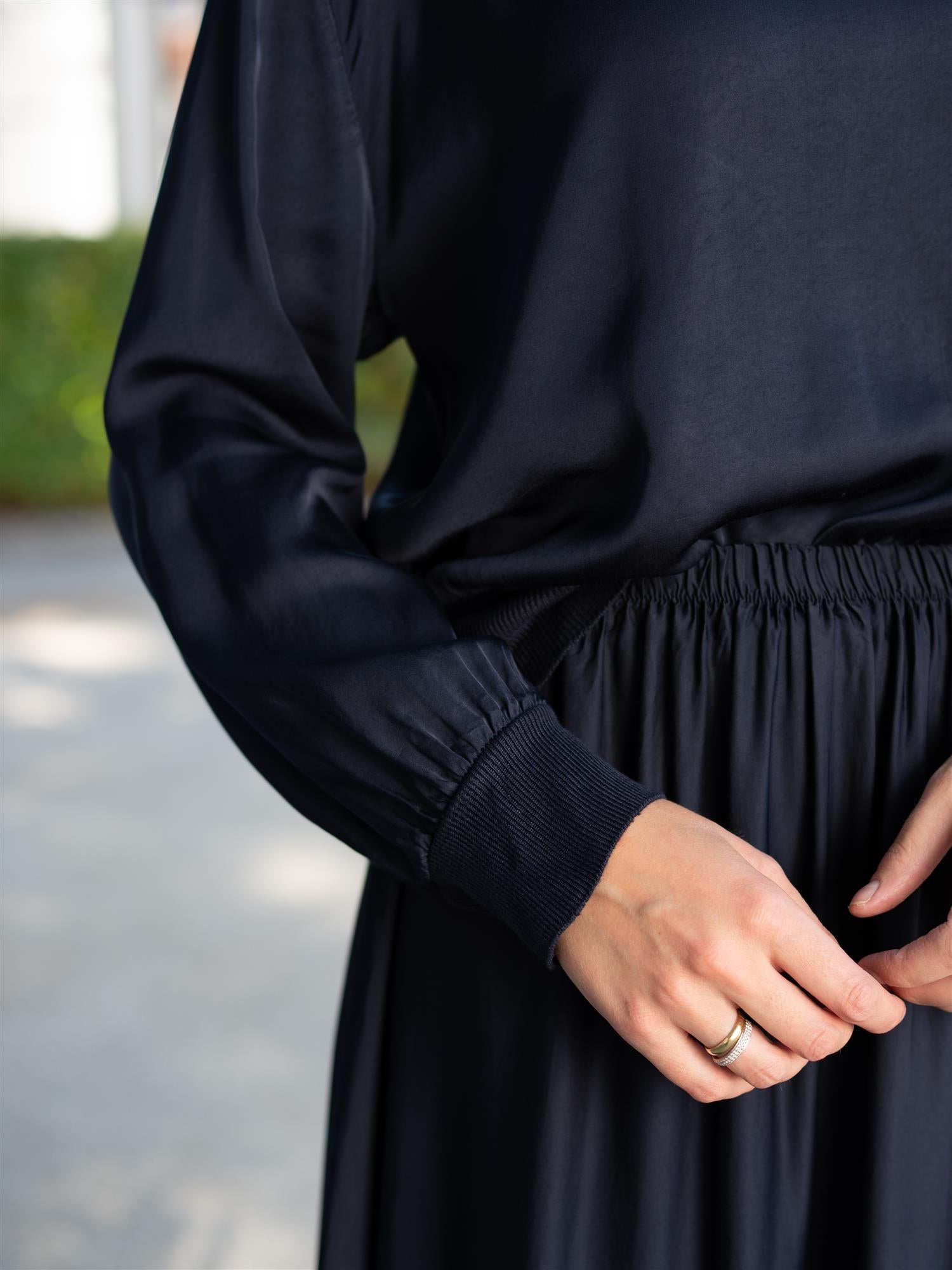 Silk Top Navy