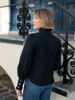 Busnel Maira Plisse Blouse Black
