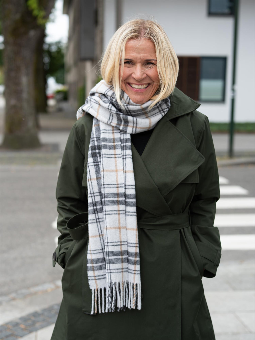 Lexington Recycled Wool Blend Scarf Offwhite/Multi