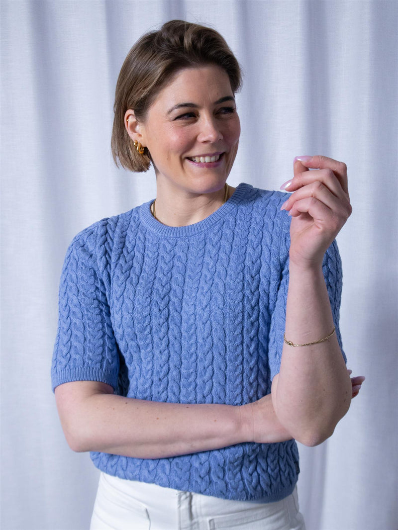 Ella&il Jenna Chunky Cotton Top Light Blue