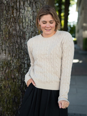 Stenströms Kerstin Cable Sweater Knit Beige