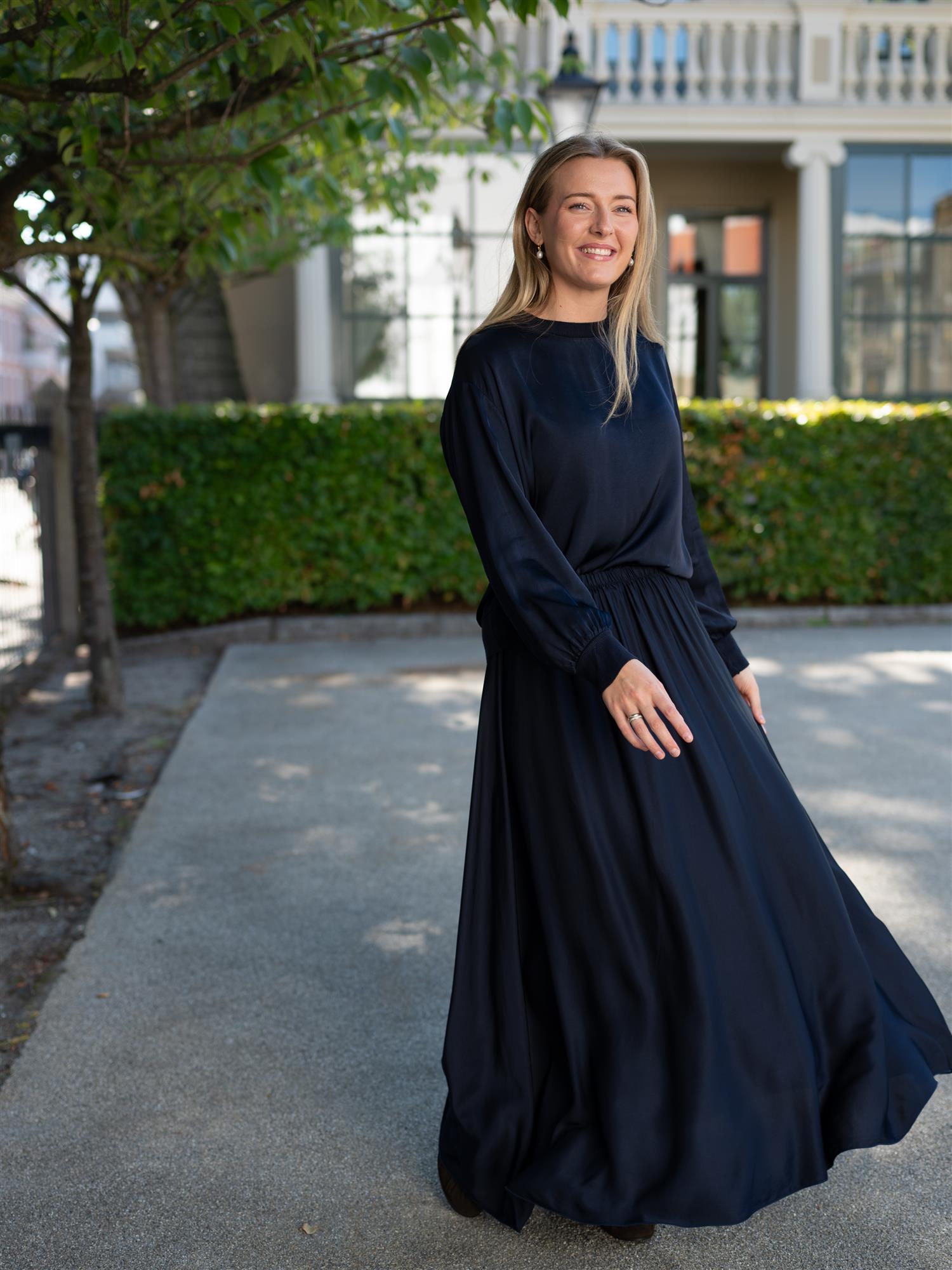 Silk Top Navy