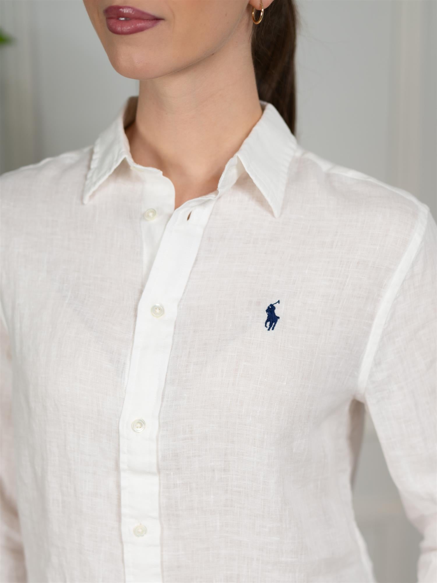 Polo Classic Fit Linen Shirt White