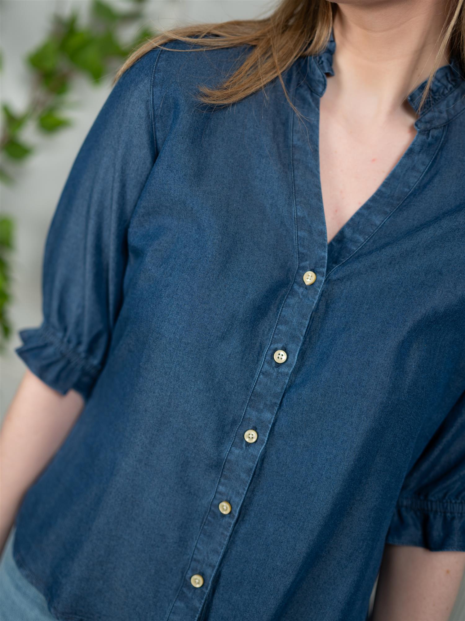 Stenströms Lilith Blouse Short Sleeve Dark Blue