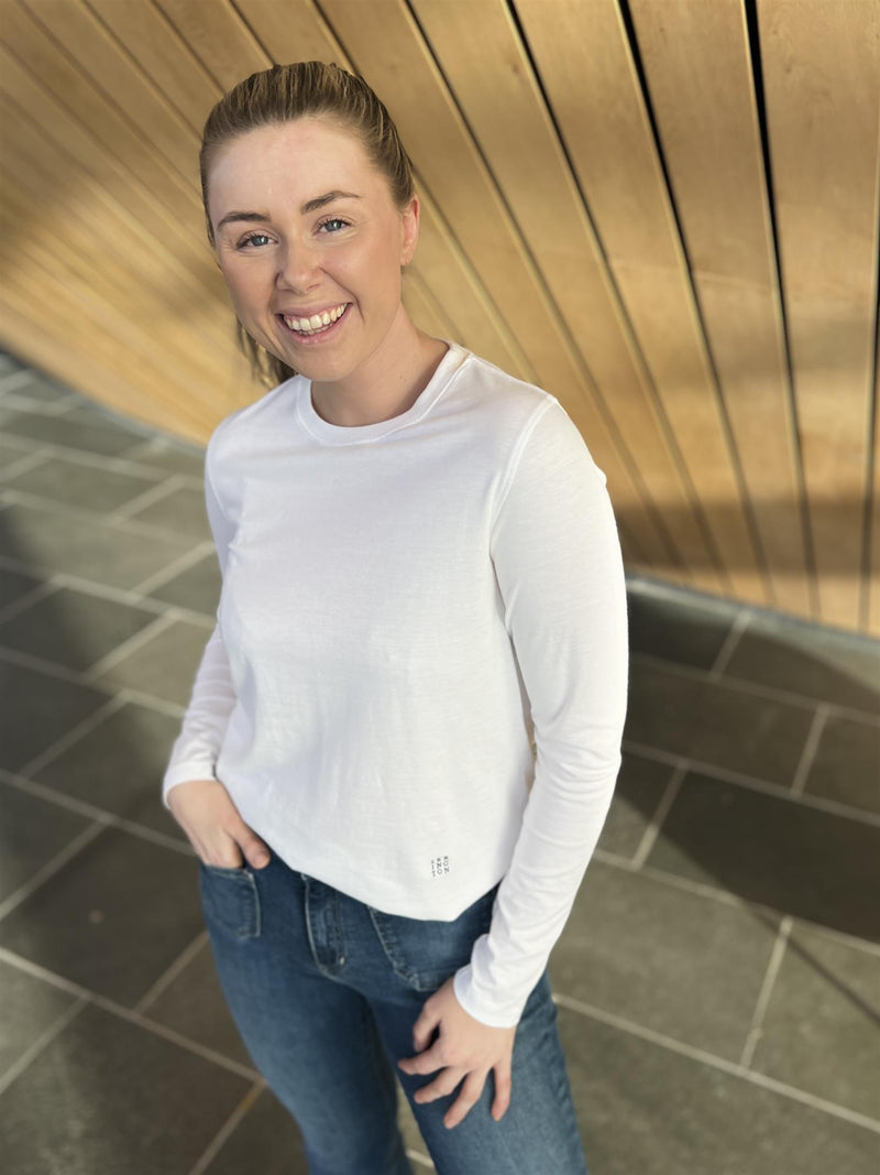 Lexington Micaela Long Sleeve Tee Hvit