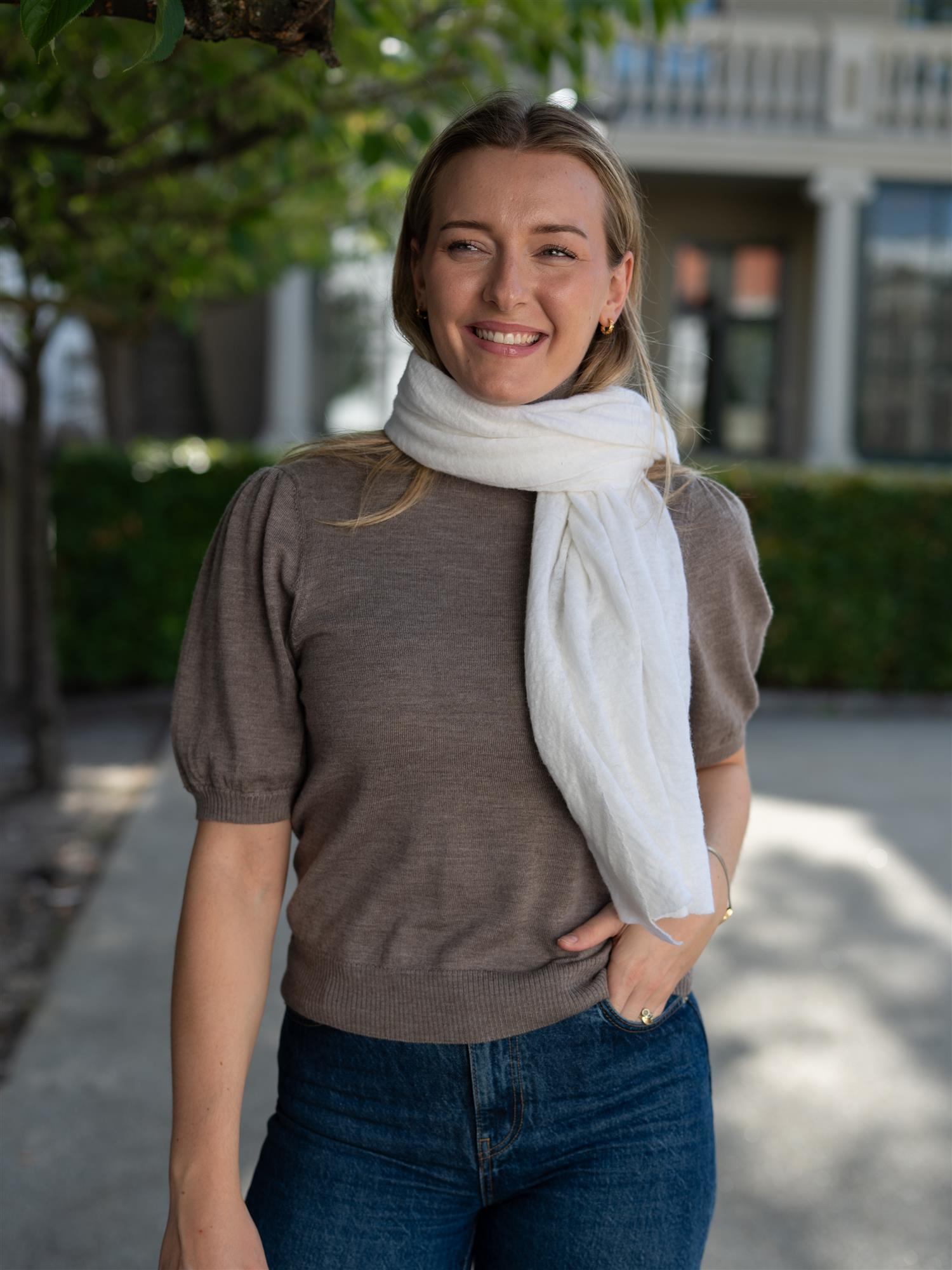 Natura Cashmere Cortina Luxury Scarf Ivory