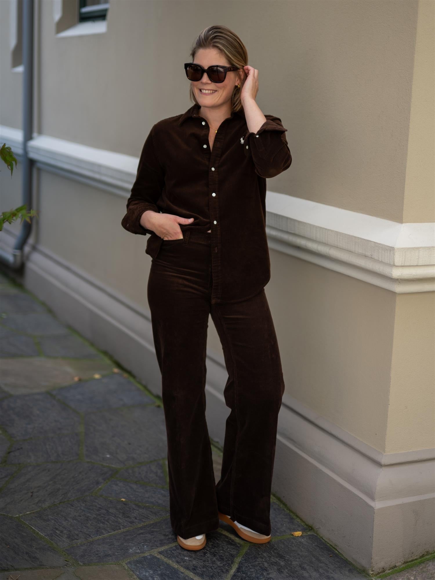 Woven-Sport Shirt Dark Brown