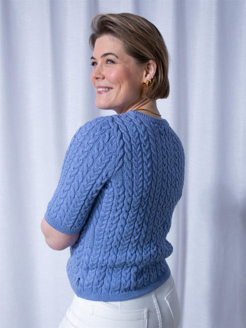 Ella&il Jenna Chunky Cotton Top Light Blue