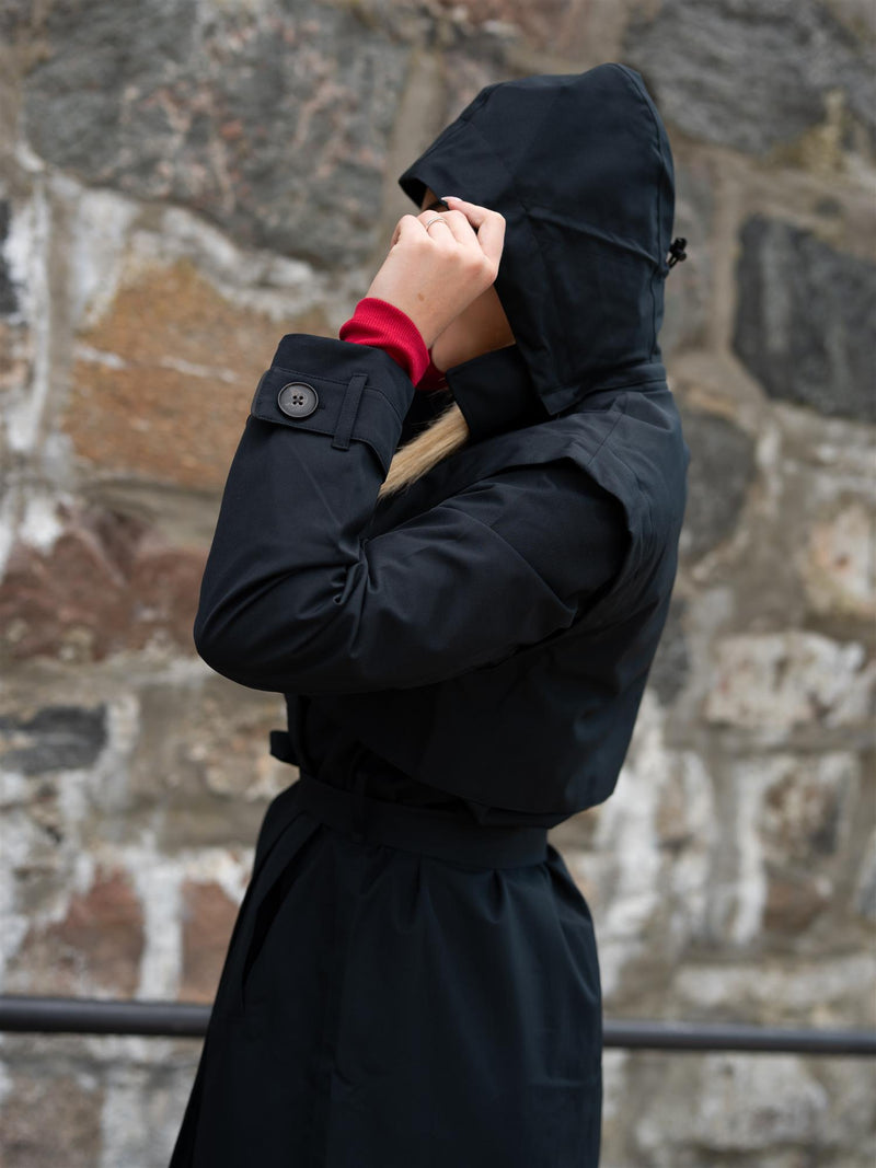 BRGN Regndråpe Trench Coat New Black