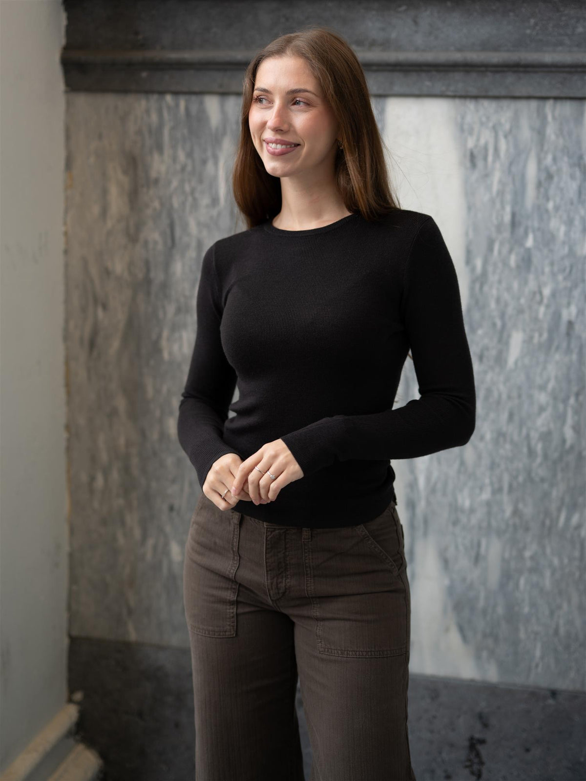 Lyla Merino Sweater Dark Brown