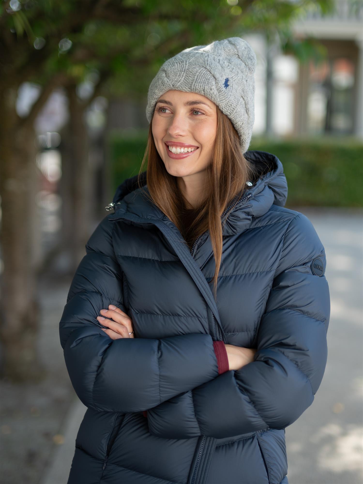 Cable Knit Wool Beanie Weather Grey