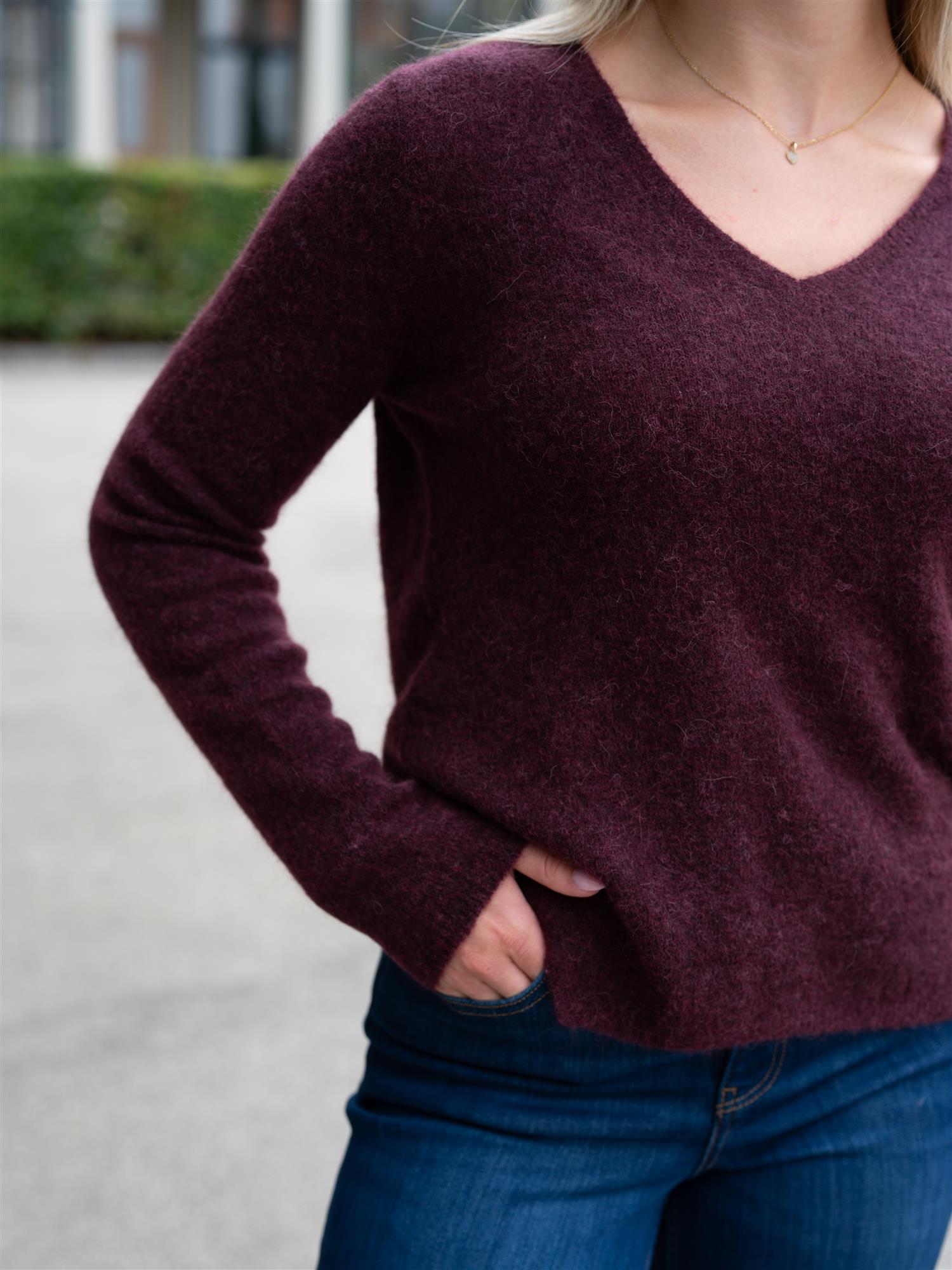 MMMape Sophia V-Neck Knit Port Royale