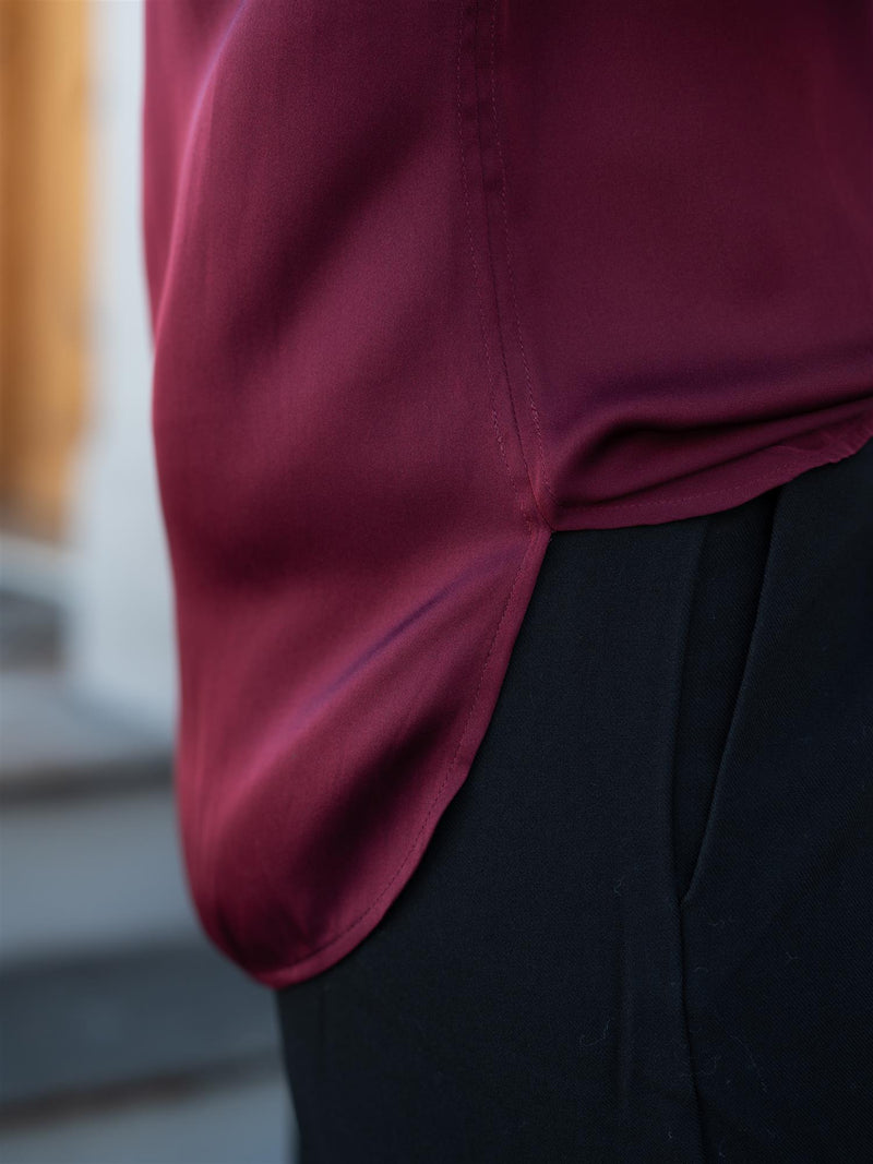 Stenströms Sanne Blouse Dark Red Short Sleeve