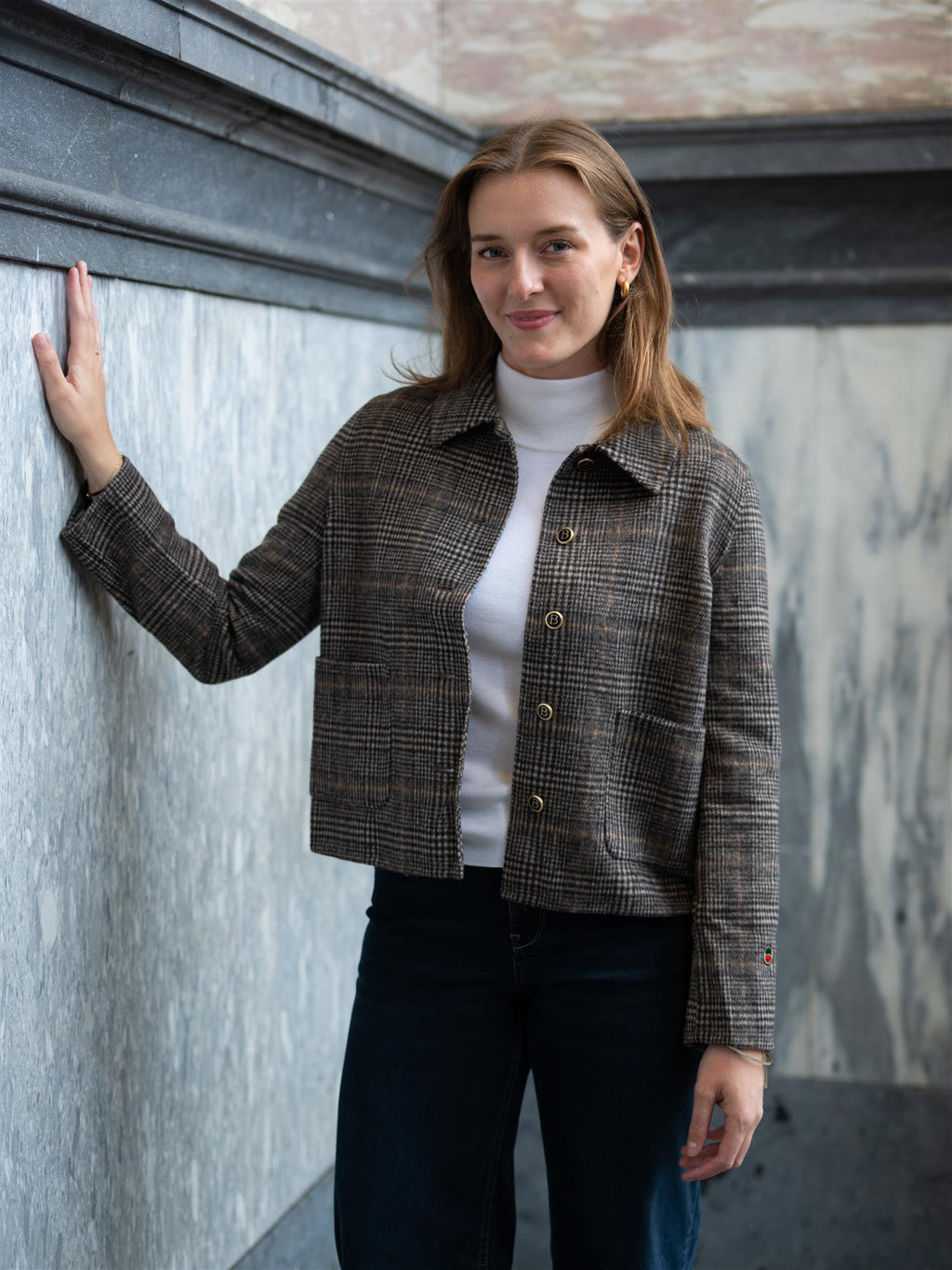 Busnel Mathilde Checked Jacket Anthracite Check