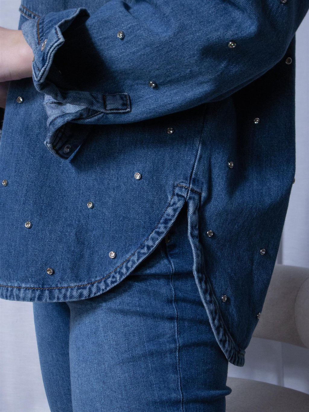 Mos Mosh Emme Marine Shirt Mid Blue