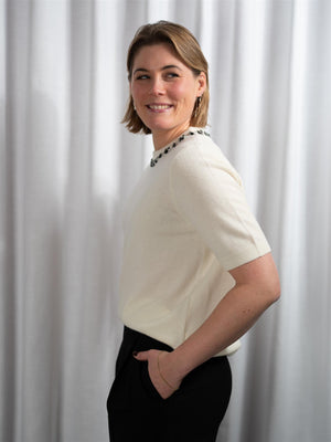 ONE and OTHER Tone Knitted Top Winter White