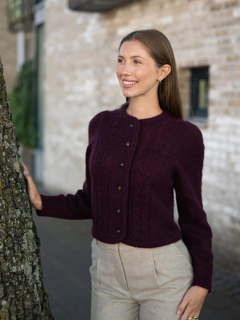 Dear Dharma Edge Cardigan Plum