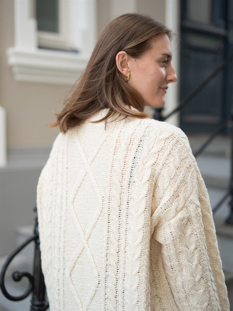 Lexington Chunky Cable Knit Sweater Offwhite