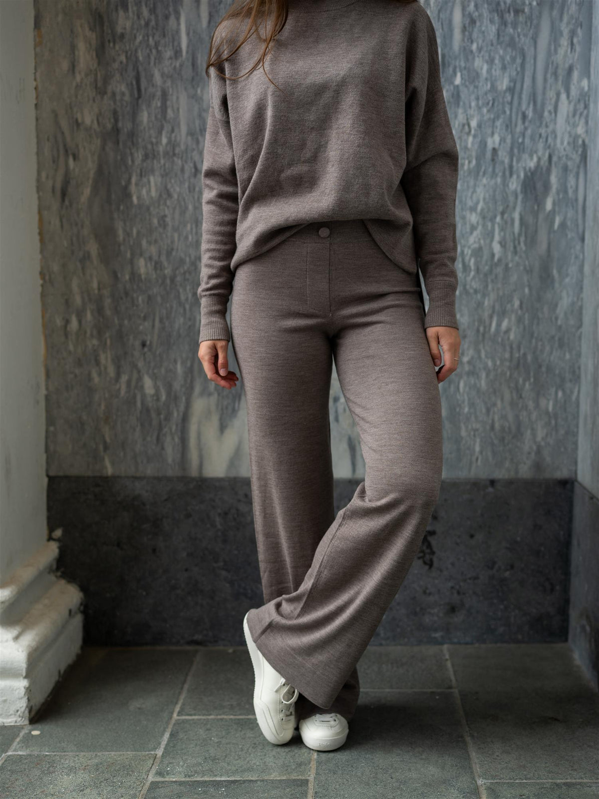 Nina Merino Pants Light Brown Melange