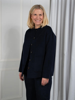 Lexington Double Faced Wool Blend Jacket Navy