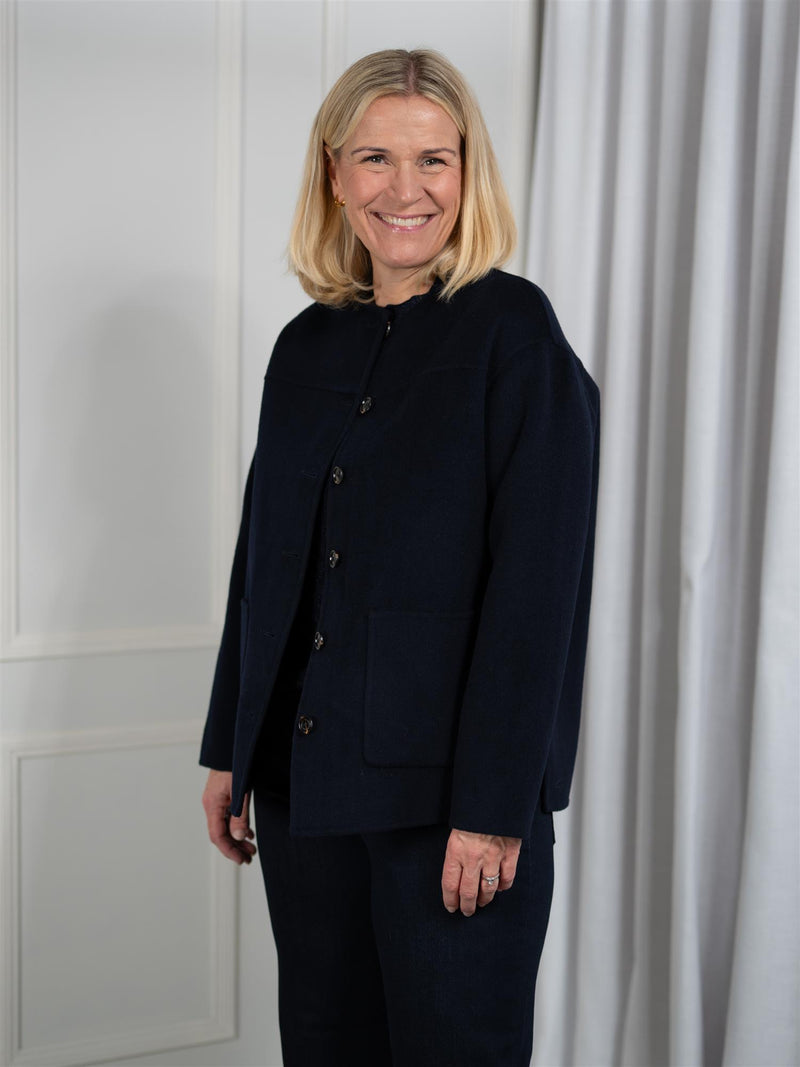 Lexington Double Faced Wool Blend Jacket Navy