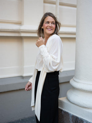 Ella&il Lill Velour Top White