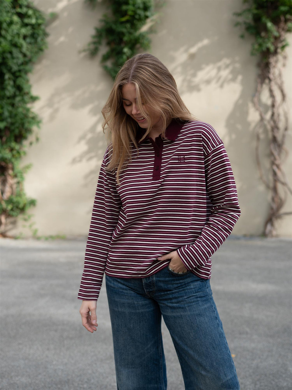 Elmer Polo Shirt Deep Plum Stripe