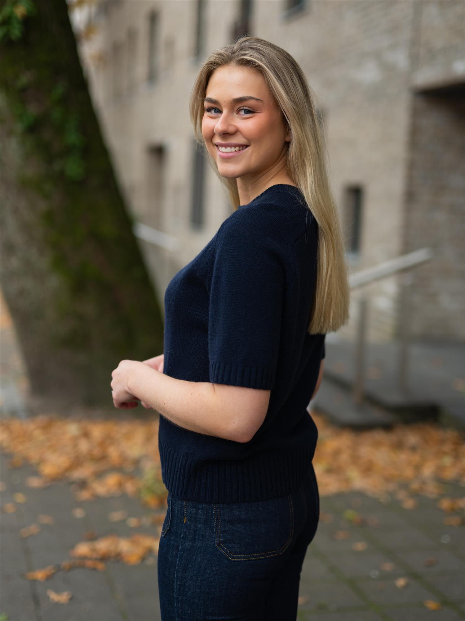 Natura Cashmere Bea T-Shirt Navy