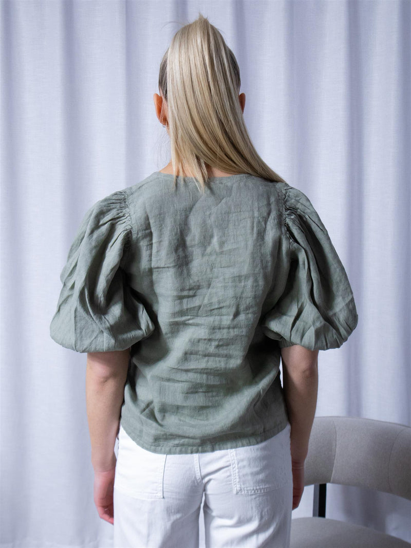 Mos Mosh Taissa Linen Blouse Shadow