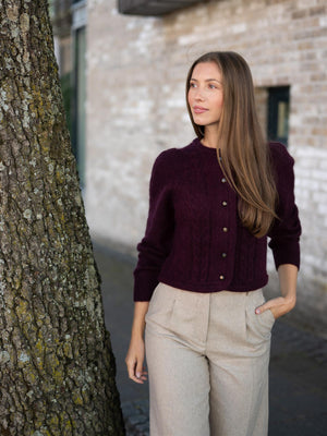 Dear Dharma Edge Cardigan Plum