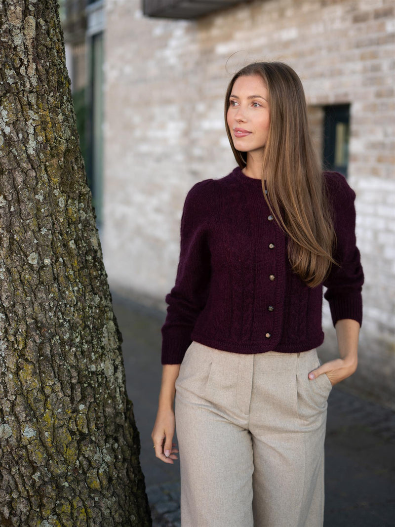 Dear Dharma Edge Cardigan Plum