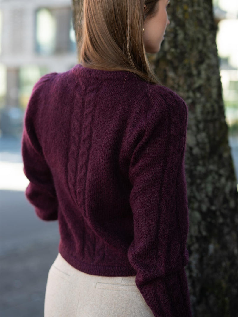 Dear Dharma Edge Cardigan Plum