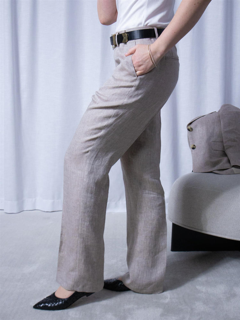 Sand Dori High Trousers Beige