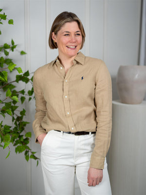 Polo Classic Fit Linen Shirt Coastal Beige