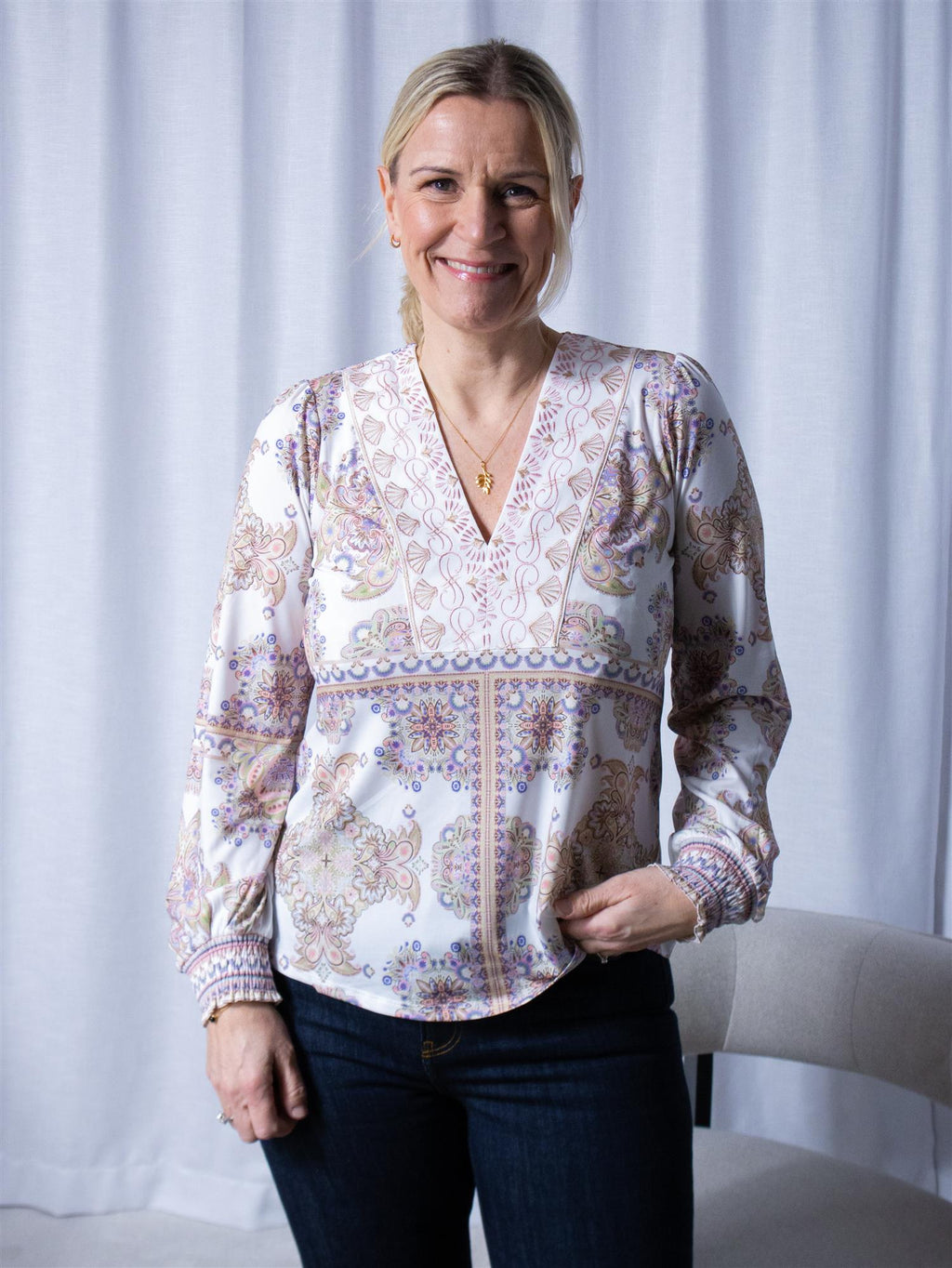 Hale Bob Ailani Blouse Ivory