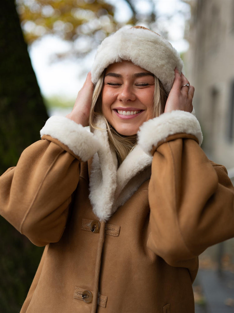 Camilla Pihl Melli Shearling Jacket Camel Suede