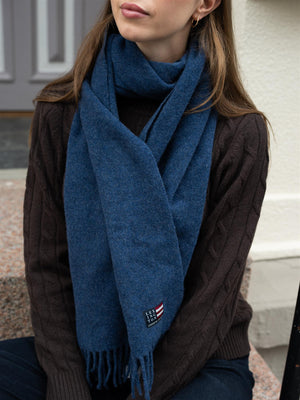 Lexington Recycled Wool Blend Scarf Blue Melange