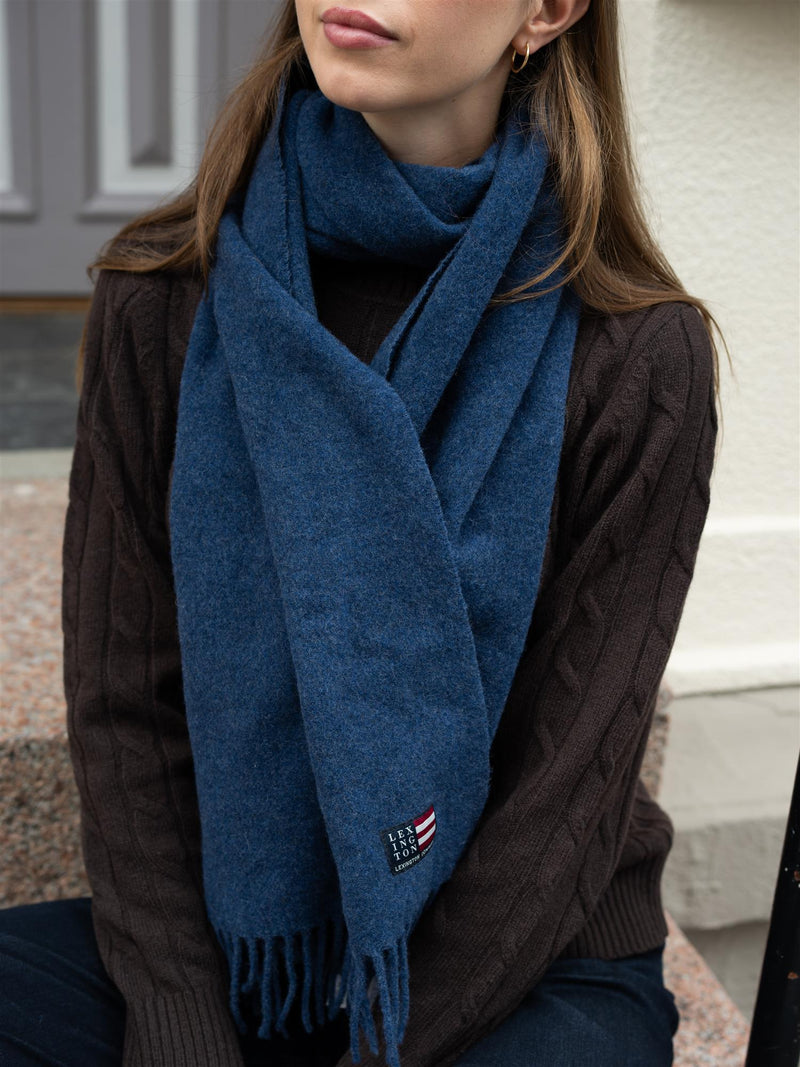 Lexington Recycled Wool Blend Scarf Blue Melange