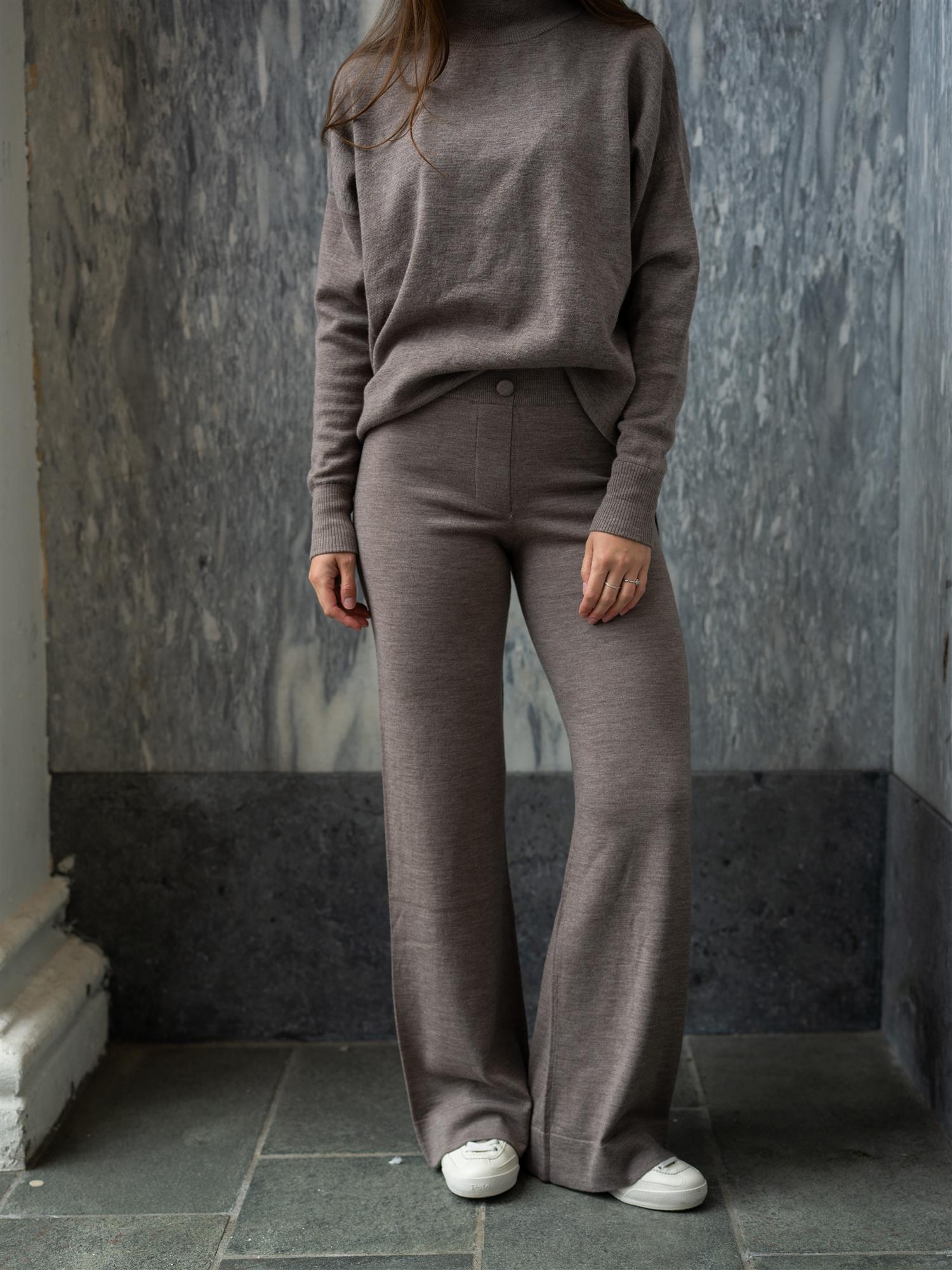 Nina Merino Pants Light Brown Melange