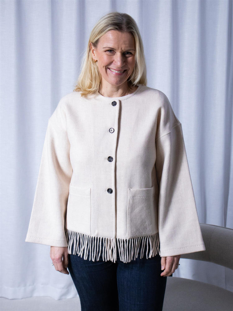 Christian Aks Carla Lambswool Jacket Creme