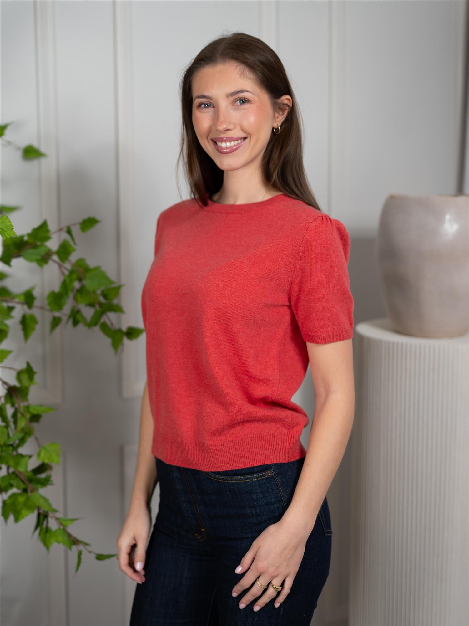 Dear Dharma Anne Puff Tee Coral