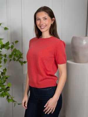 Dear Dharma Anne Puff Tee Coral