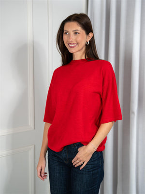 ONE and OTHER Idina Knitted Tee True Red