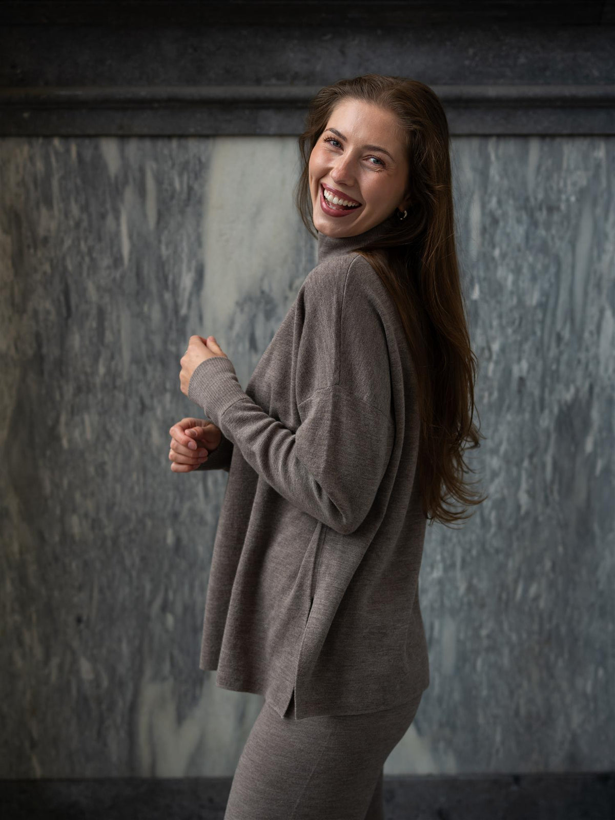 Fernanda Merino Sweater Light Brown Melange