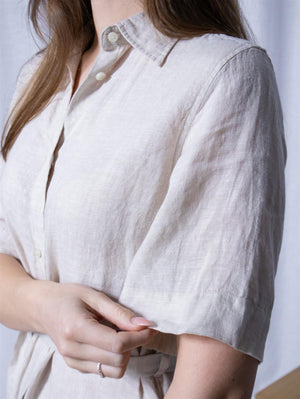 Gant Reg Linen SS Shirt Dress Dry Sand