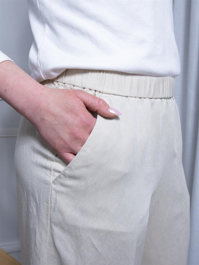 Gant Rel Linen Blend Pull On Pants Putty