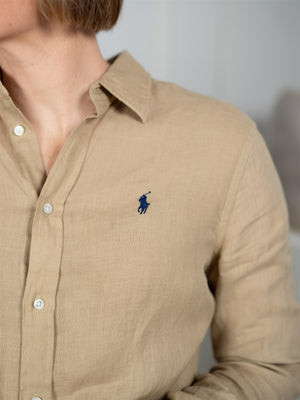 Polo Classic Fit Linen Shirt Coastal Beige